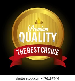 seal guaranteed premium quality gold vector illustration design