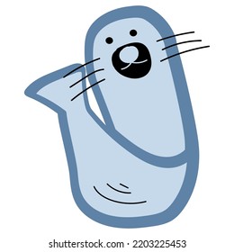 seal hand drawn childish element