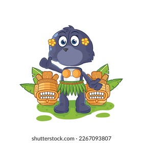 the seal hawaiian waving character. cartoon mascot vector