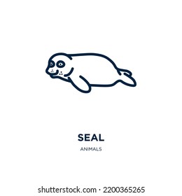 seal icon from animals collection. Thin linear seal, quality, badge outline icon isolated on white background. Line vector seal sign, symbol for web and mobile