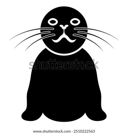 Seal icon black color vector illustration image flat style