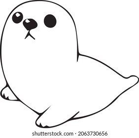 Robbensymbol, schwarz-weiß, Vektorgrafik