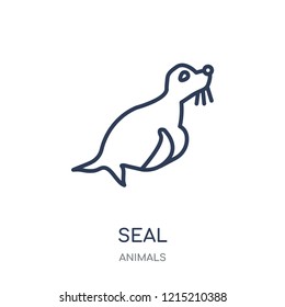 Seal icon. Seal linear symbol design from Animals collection. Simple outline element vector illustration on white background.