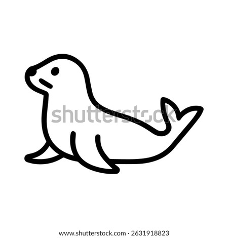 seal icon on white background vector
Vector line icon animals