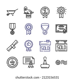 seal Icon Set with line icons. Modern Thin Line Style. Suitable for Web and Mobile Icon. Vector illustration EPS 10.