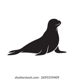 Diseño plano de la ilustración del Vector de la silueta del icono del sello en el fondo blanco