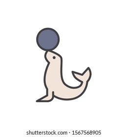 seal icon vector filled outline style design