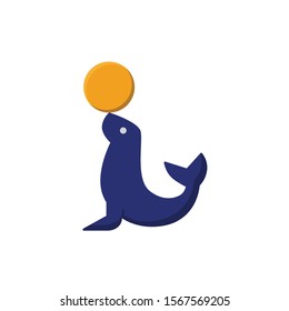 seal icon vector flat style design