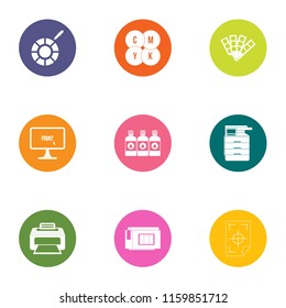 Seal icons set. Flat set of 9 seal vector icons for web isolated on white background