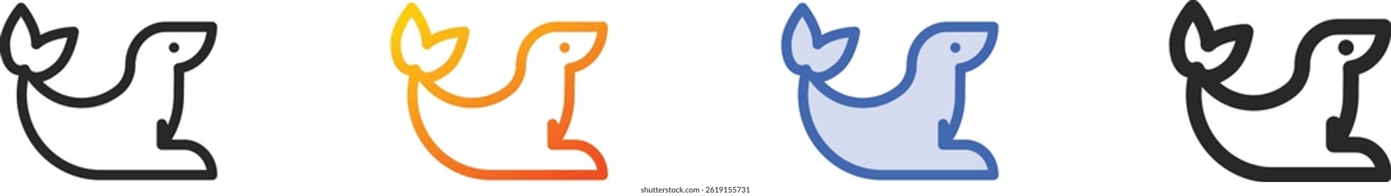 seal icon.Thin Linear, Gradient, Blue Stroke and bold Style Design Isolated On White Background