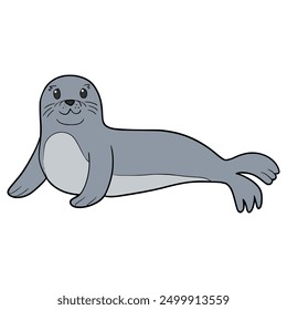 seal illustration hand drawn isolated vector