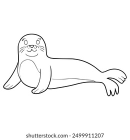 seal illustration hand drawn outline isolated vector
