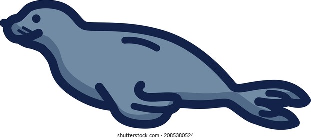 Seal illustration icon design flat animals
