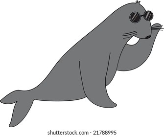 seal illustration on a white background