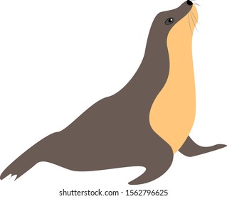 Seal, illustration, vector on white background.