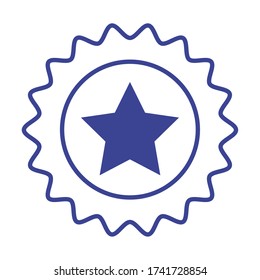 seal lace with star line style vector illustration design