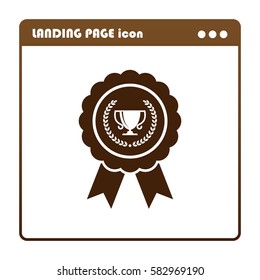 Seal with laurel wreath and trophy cup, icon for the landing page