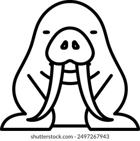 A seal in line icon style