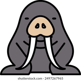 A seal in line icon style