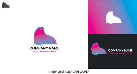 Seal Logo - All elements on this template are editable with vector software