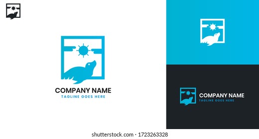 Seal Logo - All elements on this template are editable with vector software