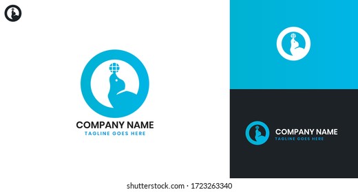 Seal Logo - All elements on this template are editable with vector software