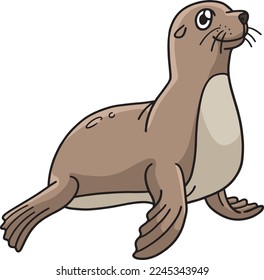 Seal Marine Animal Cartoon Colored Clipart 