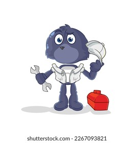 the seal mechanic cartoon. cartoon mascot vector