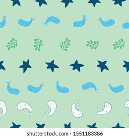 seal ocean seamless pattern design. Perfect for kids and nursery