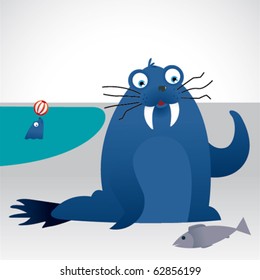 Seal in oceanographic in vector art