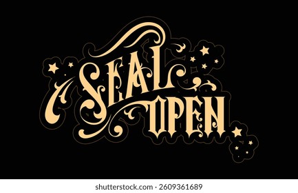 SEAL OPEN lettering custom style design