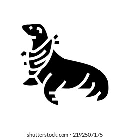 Siegel mit Paket-Glyphsymbol-Vektorgrafik. Versiegelung mit Verpackungszeichen. einzelne Symbolillustration