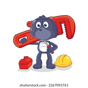 the seal plumber cartoon. cartoon mascot vector