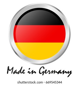 seal of quality with colors of germany and text made in Germany