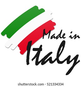 seal of quality with country flag and text Made in Italy