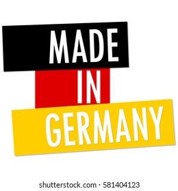 seal of quality with country flag and text Made in Germany