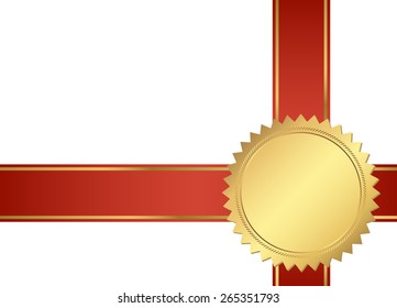 seal of quality template with ribbons vector