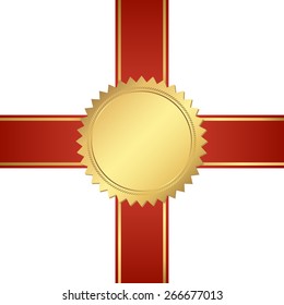 seal of quality template with ribbons vector
