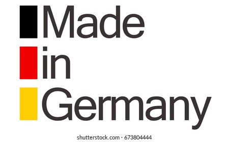 seal of quality with text made in Germany and colors of german flag