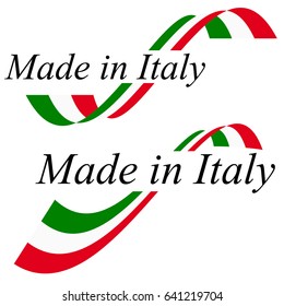 seal of quality with text made in Italy and colors of italian flag