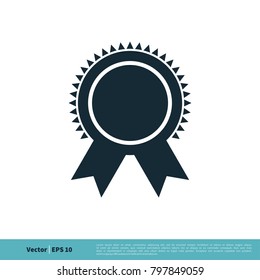 Seal Ribbon Emblem Icon Vector Logo Template Illustration Design. Vector EPS 10.