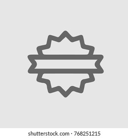 Seal with ribbon vector icon eps 10. Stamp simple isolated pictogram.