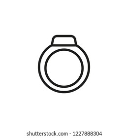 Seal ring line icon. Circle, round, stamp. Jewelry concept. Vector illustration can be used for topics like mens accessory, goldsmith, power 