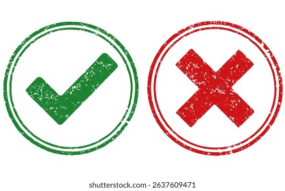 seal set check mark and cross icon stamp frame vector on white background
Vector seal on white background