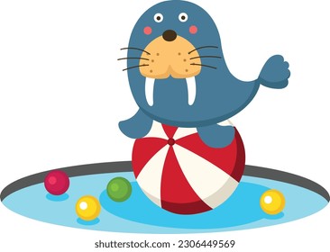 seal show illustration vector on white background