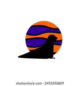 seal silhouette design logo.logo design,mammal,sea