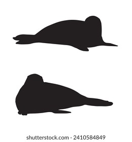Seal Silhouette Vector Illustration Art