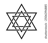 seal of solomon star of david for icon symbol logo design isolated on white background. vector illustration