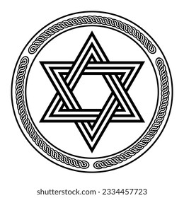 seal of solomon star of david for icon symbol logo design isolated on white background. vector illustration