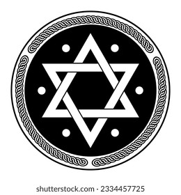 seal of solomon star of david for icon symbol logo design isolated on white background. vector illustration